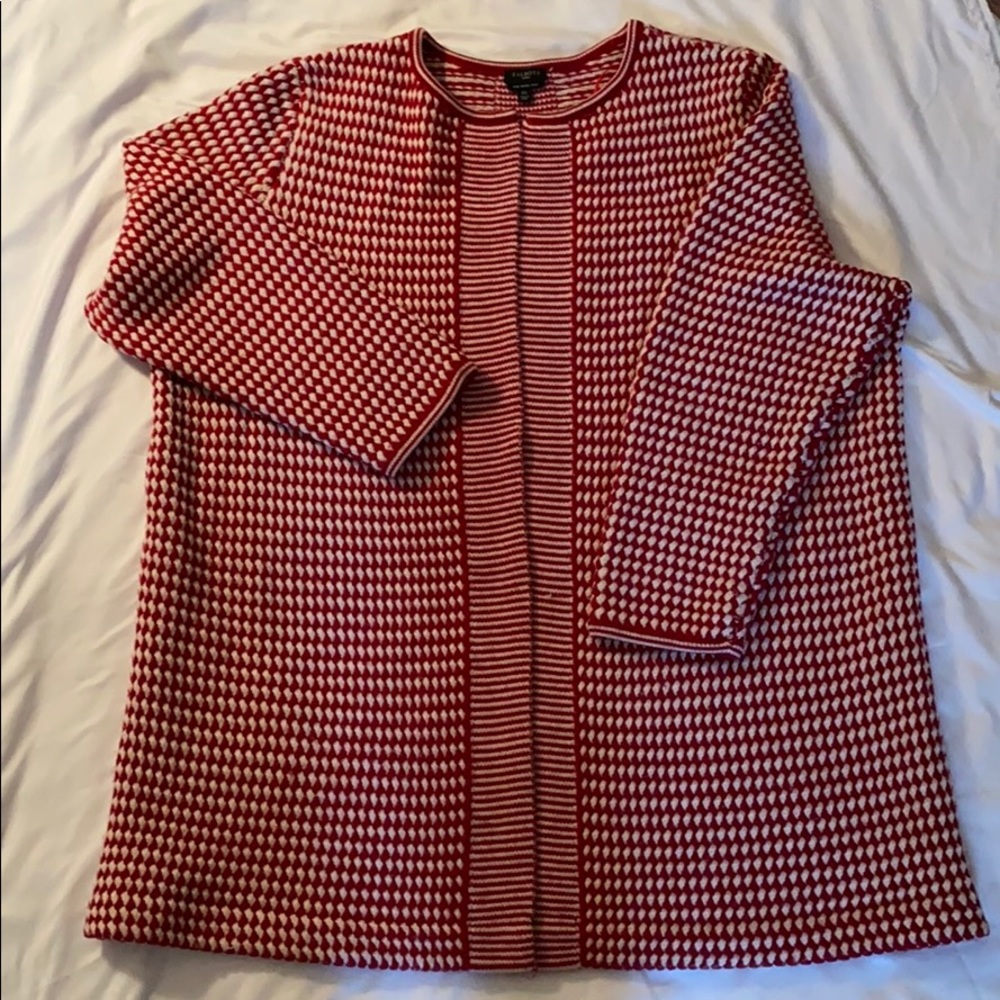 Red and white sweater